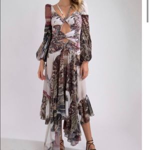 Patbo printed cut out dress small free people